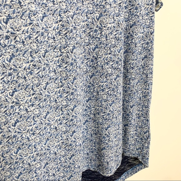 Lucky Brand Boho Floral Print Casual Tunic Short Sleeve T Shirt Blue Large L - Picture 6 of 10